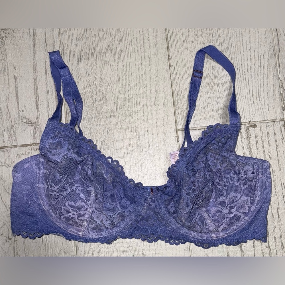 Savage X Fenty Lavender Lace Unlined Underwire Bra 34D/NWOT